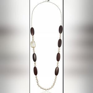 The SAK 30" Beaded Brown Strand Necklace NWT